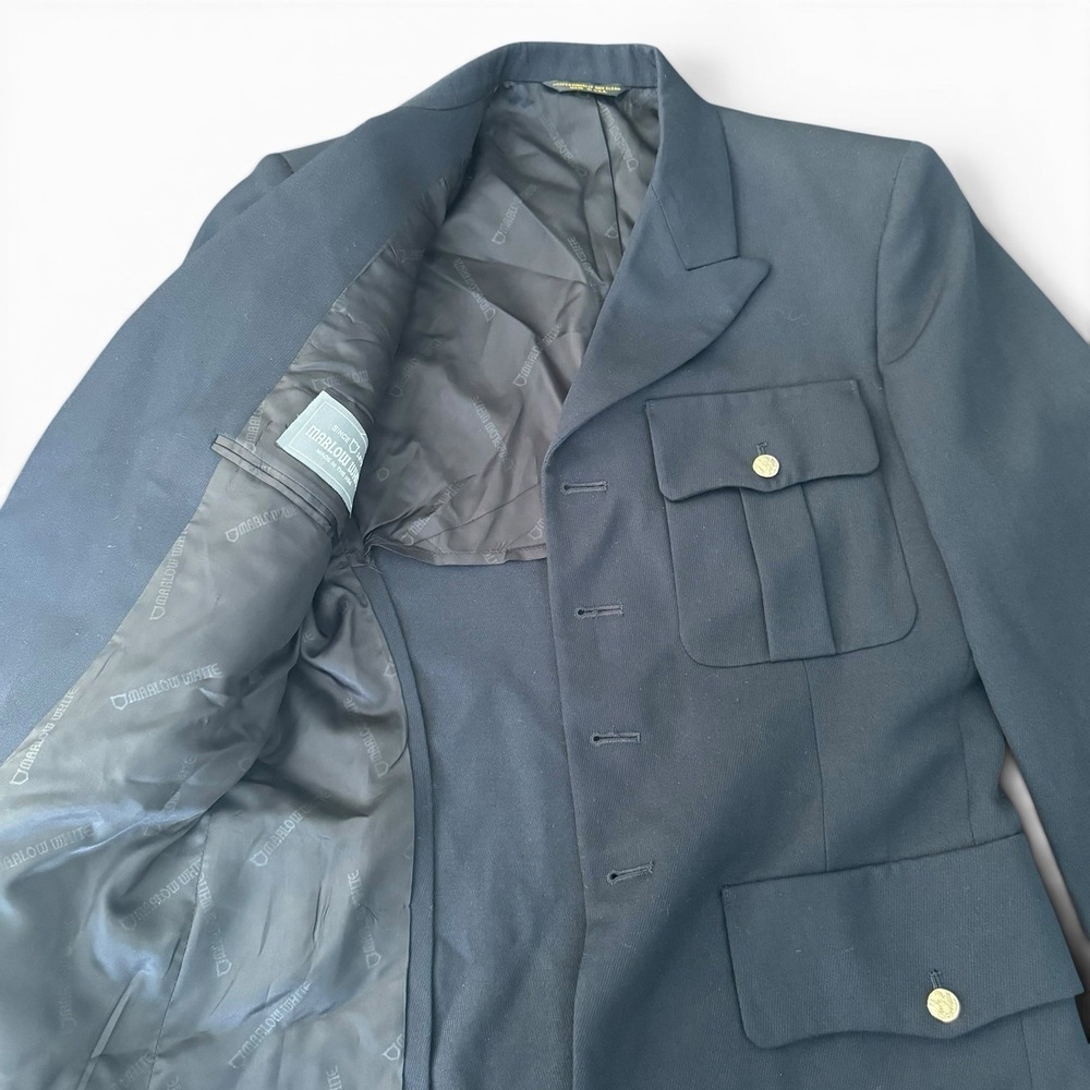 Marlow White Officer ASU Coat Men 38L Blue Army Uniform Dress Jacket Gold Button - Picture 8 of 15